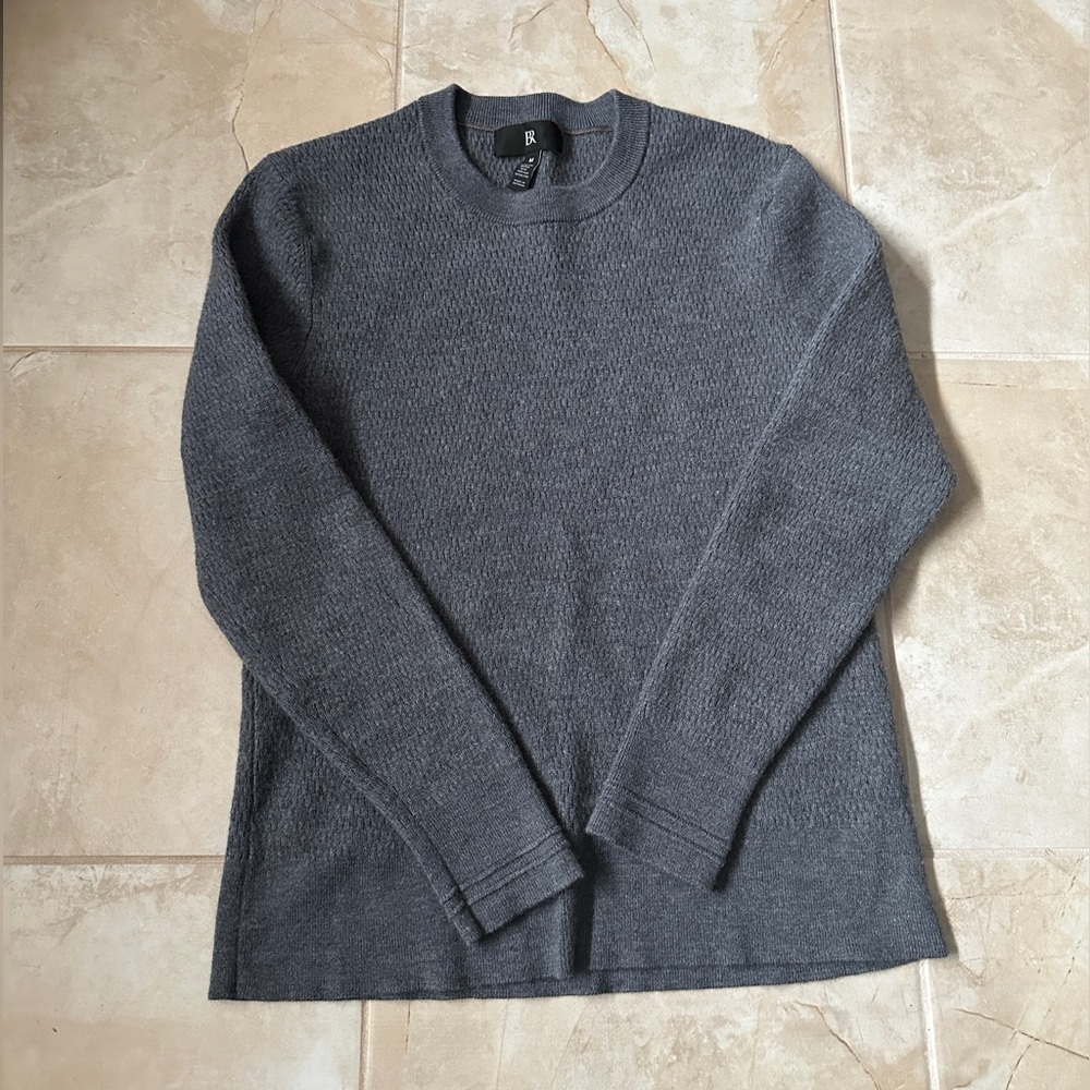 BANANA REPUBLIC 100% Extra Fine Merino Wool Grey Sweater (US S)